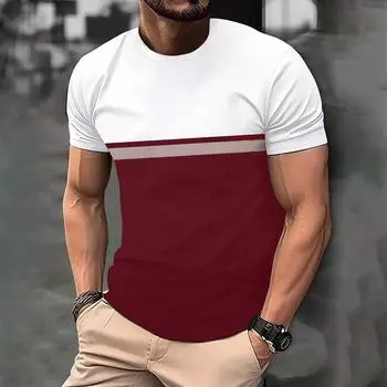 Летняя мужская популярная футболка с 3D-принтом, круглым вырезом и коротким рукавом S