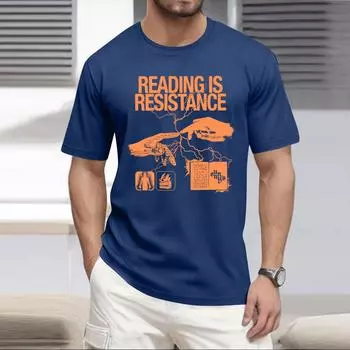 Летняя мужская популярная футболка с круглым вырезом и коротким рукавом с принтом XL синий