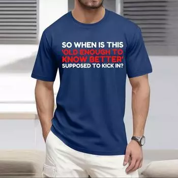 Летняя мужская популярная футболка с круглым вырезом и коротким рукавом с принтом XL синий