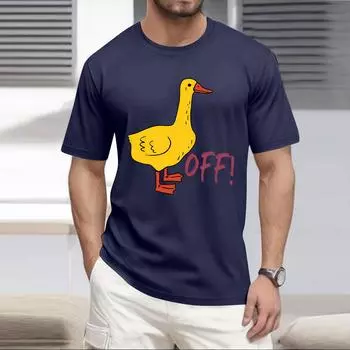 Летняя мужская популярная футболка с круглым вырезом и коротким рукавом с принтом M фиолетовый