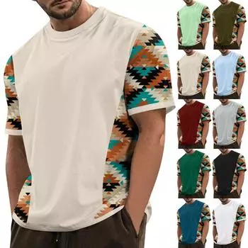 Летняя мужская популярная футболка с круглым вырезом и коротким рукавом с принтом XXXXL