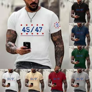 Летняя мужская популярная футболка с круглым вырезом и коротким рукавом с принтом XXXL белый