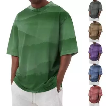 Летняя мужская популярная футболка с круглым вырезом и коротким рукавом с принтом S серый