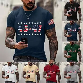 Летняя мужская популярная футболка с круглым вырезом и коротким рукавом с принтом XL чёрный