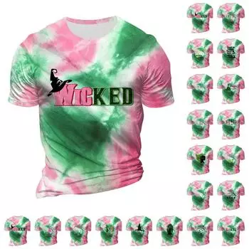 Летняя мужская популярная футболка с круглым вырезом и коротким рукавом с принтом L циан