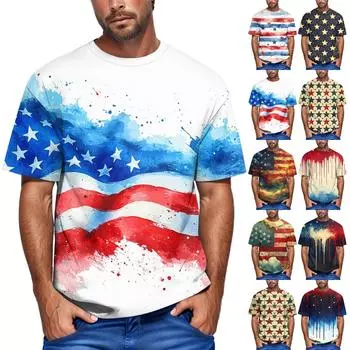 Летняя мужская популярная футболка с круглым вырезом и коротким рукавом с принтом M чёрный