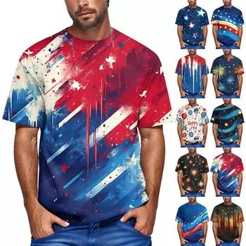 Летняя мужская популярная футболка с круглым вырезом и коротким рукавом с принтом XL