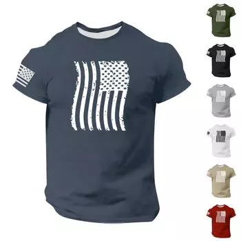 Летняя мужская популярная футболка с круглым вырезом и коротким рукавом с принтом XXL