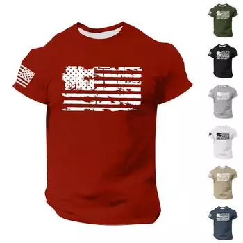 Летняя мужская популярная футболка с круглым вырезом и коротким рукавом с принтом L синий