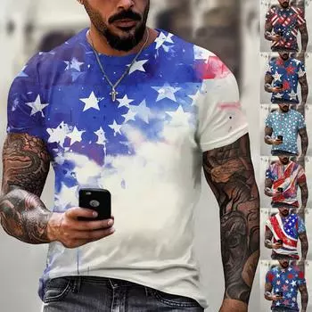 Летняя мужская популярная футболка с круглым вырезом и коротким рукавом с принтом XXL винный