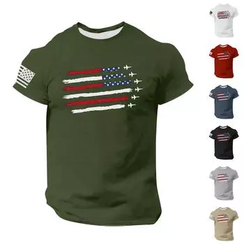 Летняя мужская популярная футболка с круглым вырезом и коротким рукавом с принтом XXL синий