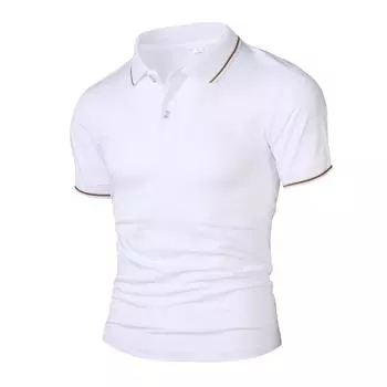 Летняя мужская повседневная деловая рубашка-поло для пап среднего и пожилого возраста, футболка с воротником, короткий рукав, мужской топ XXXXXL белый