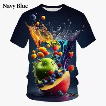 Летняя мужская повседневная футболка с коротким рукавом с принтом Мужские летние футболки с 3D-принтом S