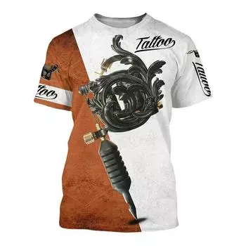 Летняя мужская повседневная модная футболка с индивидуальным рисунком и 3D-принтом, свободная круглая горловина, короткий рукав, большой размер, дышащий топ S