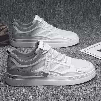 Летняя мужская повседневная обувь 2024 года, сетчатая дышащая удобная спортивная обувь для бега, новая легкая нескользящая мужская обувь на платформе со шнуровкой 40