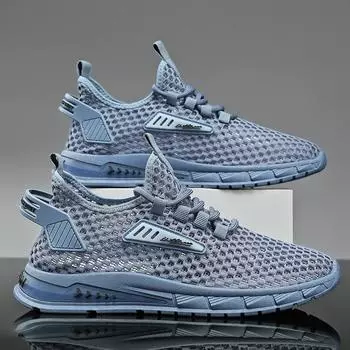 Летняя мужская повседневная обувь Кроссовки Легкие кроссовки На открытом воздухе с дышащей сеткой Модные спортивные черные популярные стильные мужские кроссовки 40 бежевый