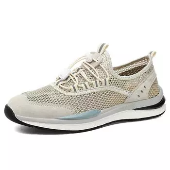Летняя мужская повседневная обувь с дышащей сеткой, мужские лоферы, удобная обувь для вождения, мокасины, мужская обувь на плоской подошве 38 бежевый