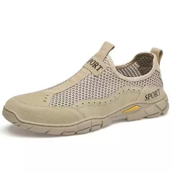 Летняя мужская повседневная обувь с дышащей сеткой, мужские лоферы, уличная прогулочная обувь, мокасины, мужская обувь 38 чёрный