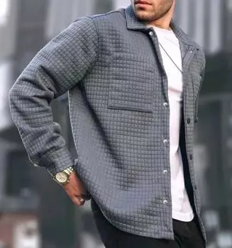 Летняя мужская повседневная однотонная куртка большого размера с длинными рукавами и лацканами XXXL белый