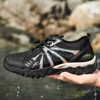 Летняя мужская повседневная повседневная обувь с дышащей сеткой для походов на открытом воздухе 39 чёрный