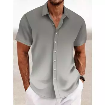 Летняя мужская повседневная рубашка для активного отдыха, гавайская рубашка, мужская рубашка с короткими рукавами и лацканами с цифровой печатью M