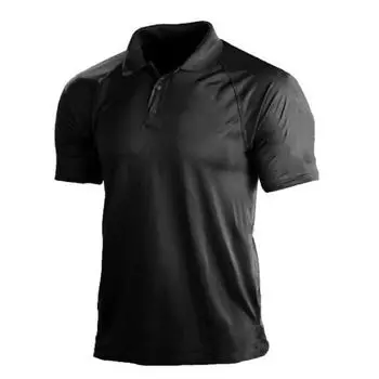 Летняя мужская повседневная рубашка-поло с пуговицами и полосатой футболкой с цветными блоками L чёрный