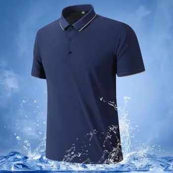 Летняя мужская рабочая одежда с лацканами и короткими рукавами, футболка из ледяного шелка, быстросохнущая деловая рубашка-поло, групповая одежда M белый