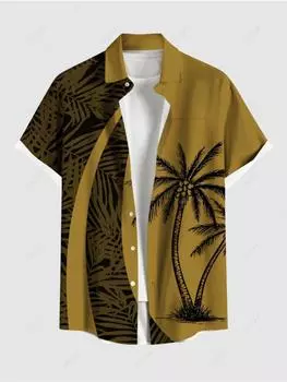 Летняя мужская рубашка больших размеров с 3D-принтом, рубашки на Гавайях, рубашки на пуговицах для пляжного отдыха, рубашки с коротким рукавом, повседневные рубашки для мужчин S