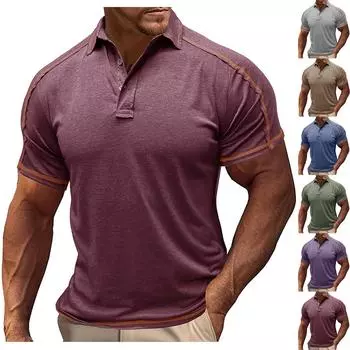 Летняя мужская рубашка на пуговицах с круглым вырезом и короткими рукавами, однотонный повседневный топ XXL