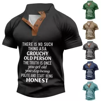 Летняя мужская рубашка на пуговицах с воротником-стойкой и короткими рукавами, повседневный модный топ L чёрный