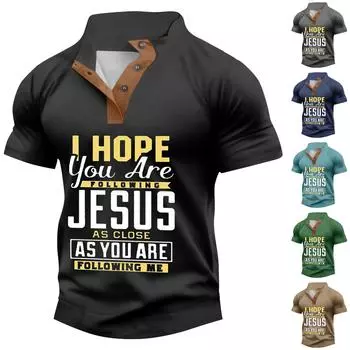 Летняя мужская рубашка на пуговицах с воротником-стойкой и короткими рукавами, повседневный модный топ L