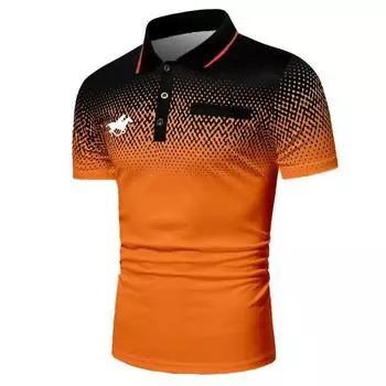Летняя мужская рубашка-поло Current 2023, модная деловая рубашка-поло высокого класса с воротником-поло.