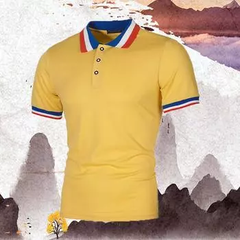 Летняя мужская рубашка поло Летняя деловая футболка-поло с лацканами в деловом стиле Спортивная футболка Yasheng S белый