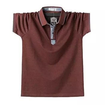 Летняя мужская рубашка поло Мужские классические однотонные рубашки поло Хлопковая рубашка Повседневная модная мужская верхняя одежда Одежда Топы Футболки S розовый