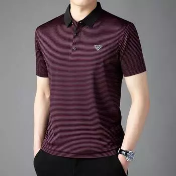 Летняя мужская рубашка поло с коротким рукавом для отдыха, свободные лацканы, футболка с половиной рукава, тонкая мужская одежда