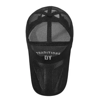 Летняя мужская сетчатая кепка с открытыми полями, дышащая сетчатая кепка, спортивная на открытом воздухе, солнцезащитная кепка для рыбалки, бейсболка, кепка от солнца Adjustable тёмно-синий