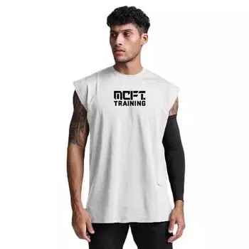 Летняя мужская сетчатая майка-топ с принтом для бодибилдинга, фитнеса, спортзала, с круглым вырезом, быстросохнущая, свободная, 5 цветов M чёрный