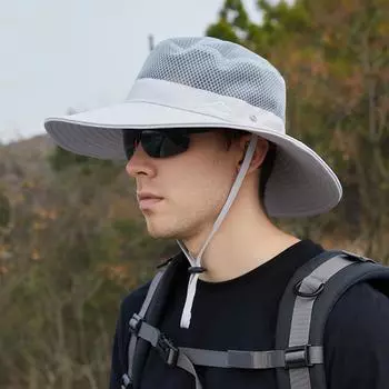 Летняя мужская шляпа от солнца с защитой от ультрафиолета, уличные рыбацкие шапки, съемная панама из дышащей сетки, женские шапки для походов и рыбалки