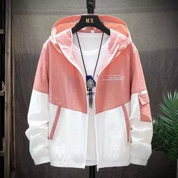 Летняя мужская солнцезащитная куртка, ультратонкая студенческая солнцезащитная куртка, трендовая дышащая одежда с защитой от ультрафиолета M зелёный