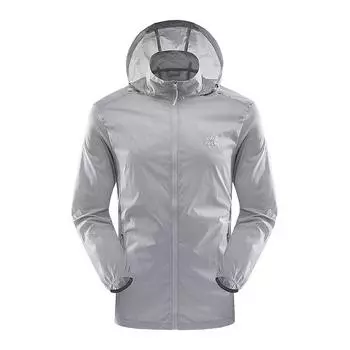 Летняя мужская солнцезащитная одежда, одежда для кожи, дышащая повседневная куртка с капюшоном, спортивная ветровка L сапфир синий