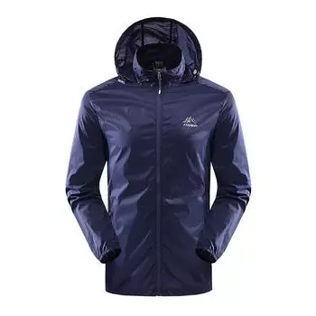 Летняя мужская солнцезащитная одежда Одежда для кожи Дышащая повседневная куртка с капюшоном Спортивная ветровка L серый