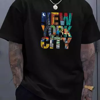 Летняя мужская удобная повседневная футболка с принтом и коротким рукавом, модные повседневные топы S