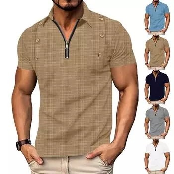 Летняя мужская укороченная повседневная футболка с круглым вырезом и короткими рукавами L чёрный