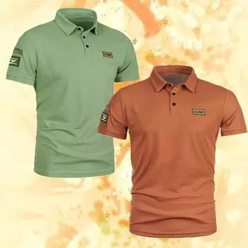 Летняя мужская высококачественная модная рубашка POLOT с короткими рукавами с лацканами, модные повседневные спортивные топы с вышивкой в деловом стиле Yasheng M тёмно-синий