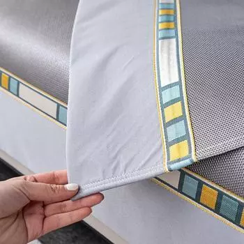 Летняя нескользящая крутая подушка для дивана из ледяного шелка, простой однотонный летний коврик, универсальный чехол для гостиной 70*70cm