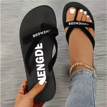 Закажите на размер больше Летняя нескользящая обувь на танкетке Тапочки женские Вьетнамки Размер 7 Кожаные женские Вьетнамки 36