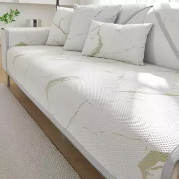 Летняя нескользящая подушка для дивана, полное покрытие, ледяной шелк, охлаждающая нескользящая подушка для спинки, охлаждающая подушка, летняя прохладная подушка, чехол, полотенце 70x70cm