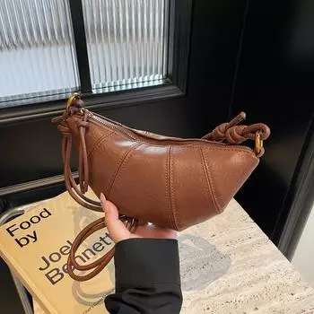 Летняя нежная текстура маленькая сумка женская новая популярная серебряная лоскутная сумка-мессенджер с круассаном