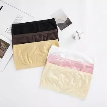 Летняя нить для обертывания груди, женский хлопковый дышащий топ без бретелек, бесшовная невидимая подкладка без бюстгальтера, нижнее белье для девочек Free Size белый