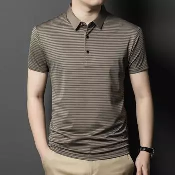 Летняя нижняя рубашка, мужская повседневная футболка с отворотом и коротким рукавом, мужская рубашка-поло с лацканами, высокая эластичная воздухопроницаемость M
